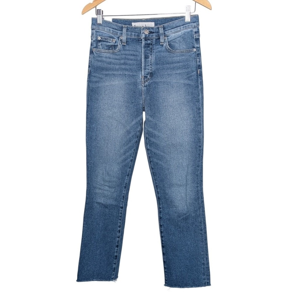 Frank & Eileen Cork Everyday Denim Slim Leg Raw Hem Jeans Antique Denim Blue 28 - Picture 2 of 10